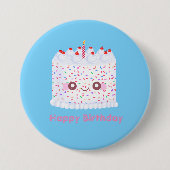 White Frosting Sprinkle Birthday Cake Ronde Button 7,6 Cm (Voorkant)