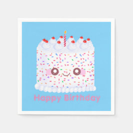 White Frosting Sprinkle Birthday Cake Servet