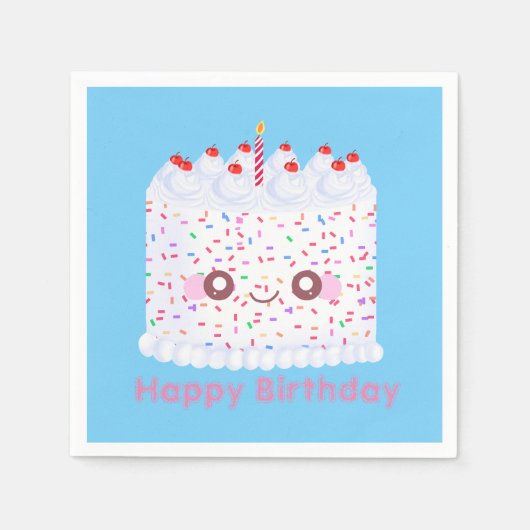 White Frosting Sprinkle Birthday Cake Servet (Voorkant)