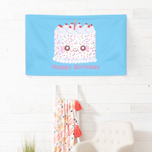 White Frosting Sprinkle Birthday Cake Spandoek (Insitu)