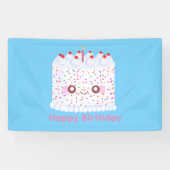 White Frosting Sprinkle Birthday Cake Spandoek (Horizontaal)