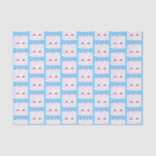 White Frosting Sprinkle Birthday Cake Tissuepapier (Voorkant)