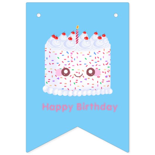 White Frosting Sprinkle Birthday Cake Vlaggetjes (Derde vlag)