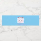 White Frosting Sprinkle Birthday Cake Waterfles Etiket (Enkel label)