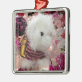 WHITE FUFFY PUPPY CHRISTMAS ORNAMENT (Links)