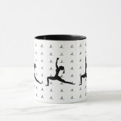White Fun Yoga Design - Combo Coffee Mok/Cup Mok (Midden)