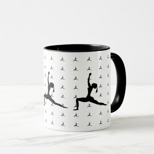 White Fun Yoga Design - Combo Coffee Mok/Cup Mok (Voorkant rechts)