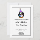 White Funny 21st Birthday Party Invitation Kaart (Voorkant)