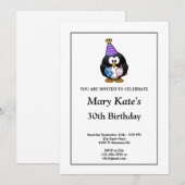 White Funny 30th Birthday Party Invitation Kaart (Voorkant / Achterkant)