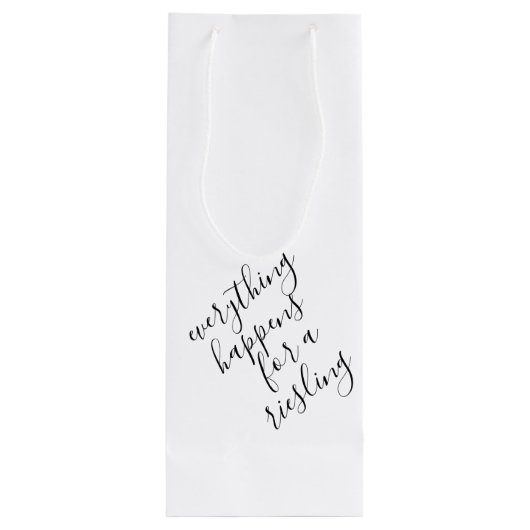 White Funny Wine Pun Wijn Cadeautas (Achterkant)