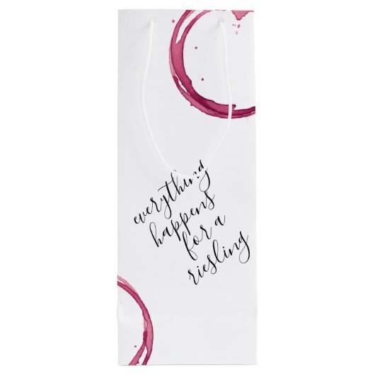 White Funny Wine Pun Wine Gift Bag Wijn Cadeautas (Achterkant)