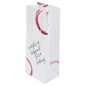 White Funny Wine Pun Wine Gift Bag Wijn Cadeautas (Voorkant Gekanteld)