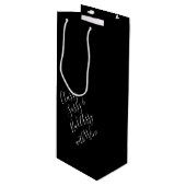 White Funny Wine Puns Wine Gift Bag Wijn Cadeautas (Voorkant Gekanteld)