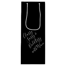 White Funny Wine Puns Wine Gift Bag Wijn Cadeautas