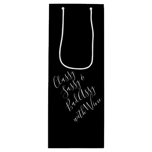 White Funny Wine Puns Wine Gift Bag Wijn Cadeautas (Voorkant)
