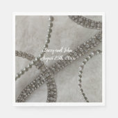 White Fur Diamonds and Pearls Paper Napkins Servet (Voorkant)