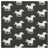 White Galloping Horse Pattern | Paardenliefhebber Stof (Swatch)