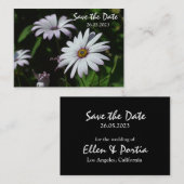 White Garden Flowers Cute Save the Date Card Notitiekaartje (Voorkant / Achterkant)