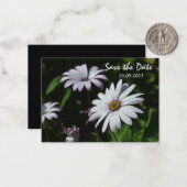 White Garden Flowers Cute Save the Date Card Notitiekaartje (Voorkant / Achterkant in situ)