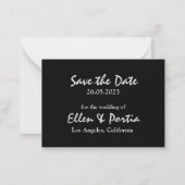 White Garden Flowers Cute Save the Date Card Notitiekaartje (Achterkant)