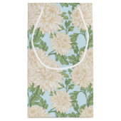 White Garden Mum Flower Pattern Klein Cadeauzakje (Achterkant)