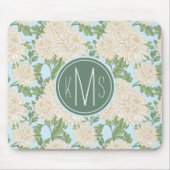 White Garden Mum Flower Pattern Muismat (Voorkant)