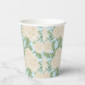 White Garden Mum Flower Pattern Papieren Bekers (Rechts)