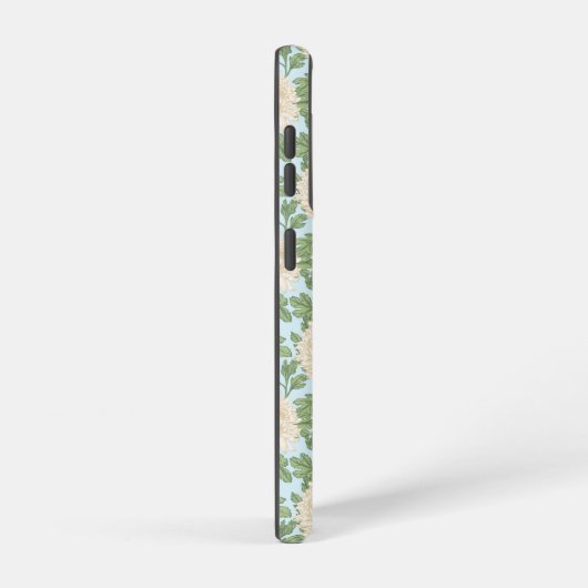 White Garden Mum Flower Pattern Samsung Galaxy Hoesje (Rechterkant)