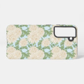 White Garden Mum Flower Pattern Samsung Galaxy Hoesje (Achterkant horizontaal)