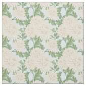 White Garden Mum Flower Pattern Stof (Swatch)
