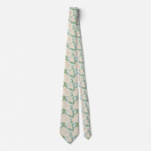 White Garden Mum Flower Pattern Stropdas (Voorkant)