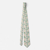 White Garden Mum Flower Pattern Stropdas (Achterkant)