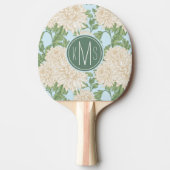 White Garden Mum Flower Pattern Tafeltennisbatje (Voorkant)