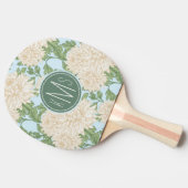 White Garden Mum Flower Pattern Tafeltennisbatje (Zijkant)