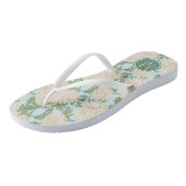 White Garden Mum Flower Pattern Teenslippers (Schuin)