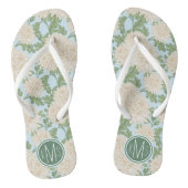 White Garden Mum Flower Pattern Teenslippers (Voetbed)