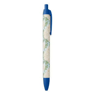 White Garden Mum Flower Pattern Zwarte Inkt Pen