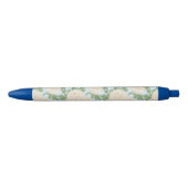 White Garden Mum Flower Pattern Zwarte Inkt Pen (Voorkant)