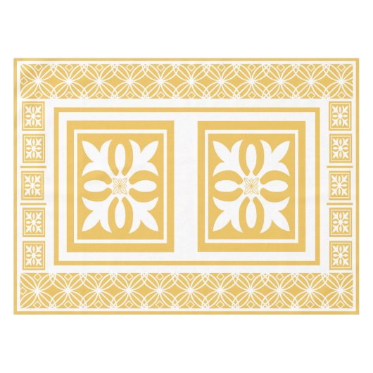 White Garden Trellis Pattern Tafelkleed (Voorkant (Horizontaal))