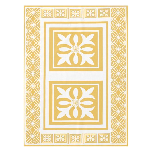 White Garden Trellis Pattern Tafelkleed (Voorkant)