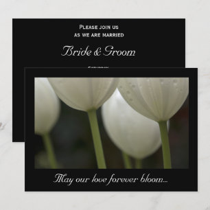 White Garden Tulips Spring Wedding Kaart