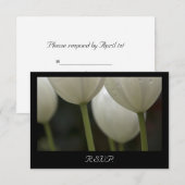 White Garden Tulips Spring Wedding RSVP Card (Voorkant / Achterkant)