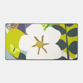 White Gardenia Abstracte Florals Color Block Moder Bureaumat (Voorkant)