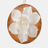 White Gardenia Flower Blossom Floral Keramisch Ornament (Links)