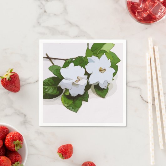 White Gardenia Flower Servet (Insitu)