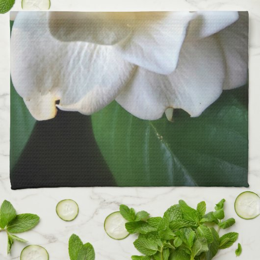 White Gardenia Flower Towels Theedoek (Gevouwen)