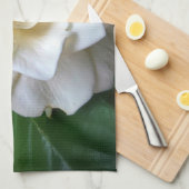 White Gardenia Flower Towels Theedoek (Quarter Fold)