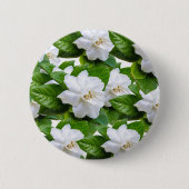 White Gardenia Flowers Ronde Button 5,7 Cm (Voorkant)