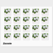 White Gardenia Flowers Vierkante Sticker (Vel)