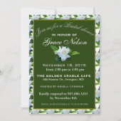 White Gardenia Green Foliage Vrijgezellenfeest Kaart (Voorkant)